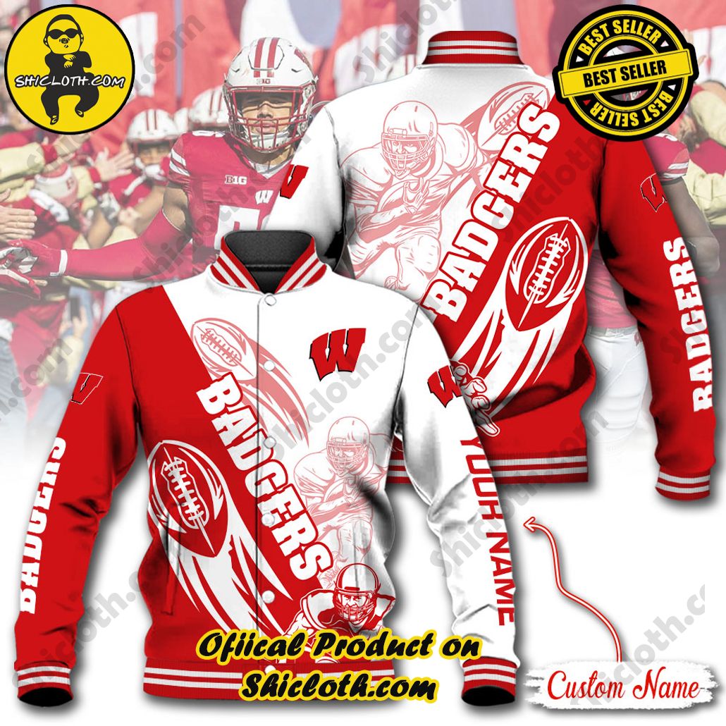 Discover Style and Comfort: The Shicloth Baseball Jacket Hoodie 31 NCAA Wisconsin Badgers Custom Name Baseball Jacket Hoodie