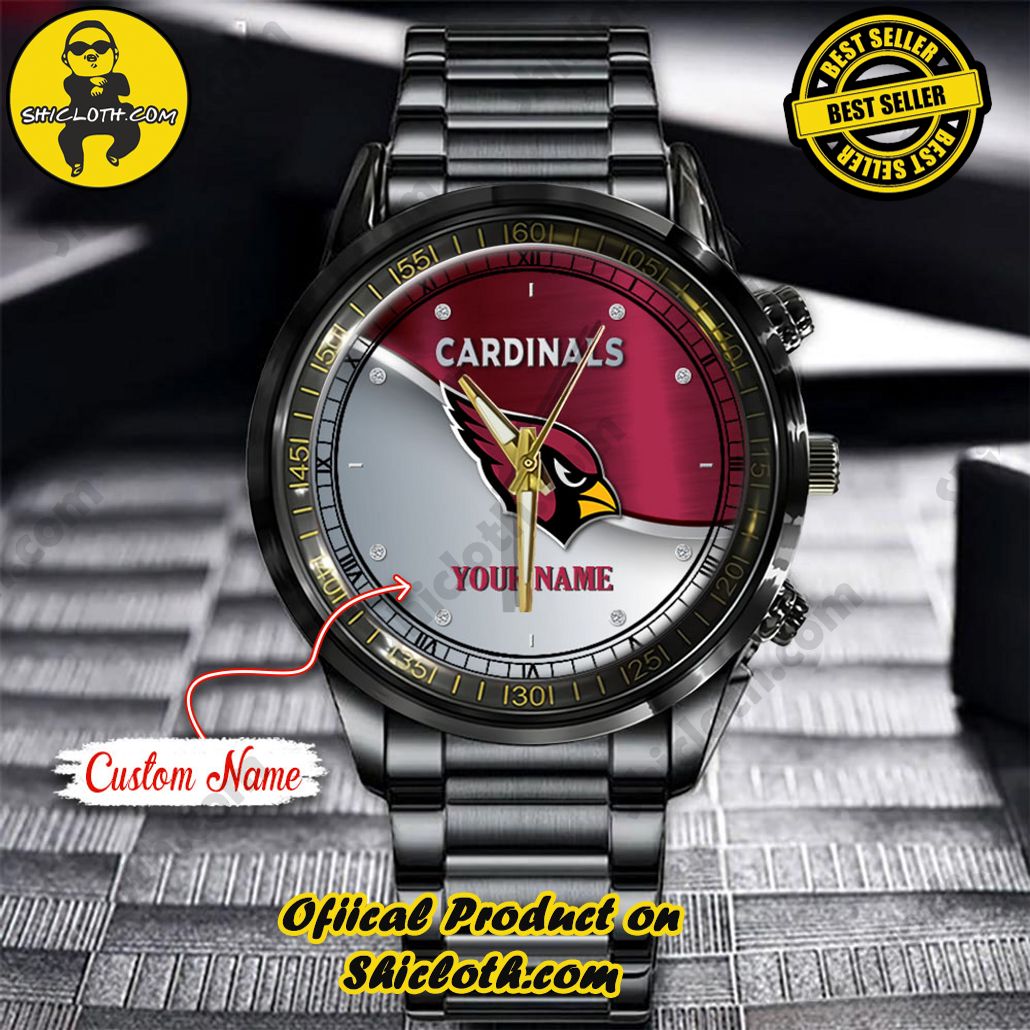 Introducing the Shicloth Steel Watch: A Timeless Blend of Style and Functionality 2 NFL Arizona Cardinals Custom Name Stainless Steel Watch