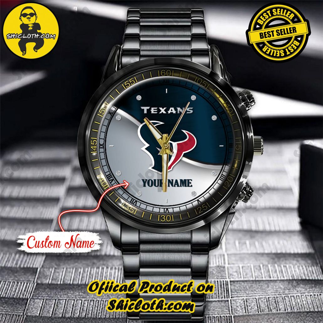 Introducing the Shicloth Steel Watch: A Timeless Blend of Style and Functionality 14 NFL Houston Texans Custom Name Stainless Steel Watch