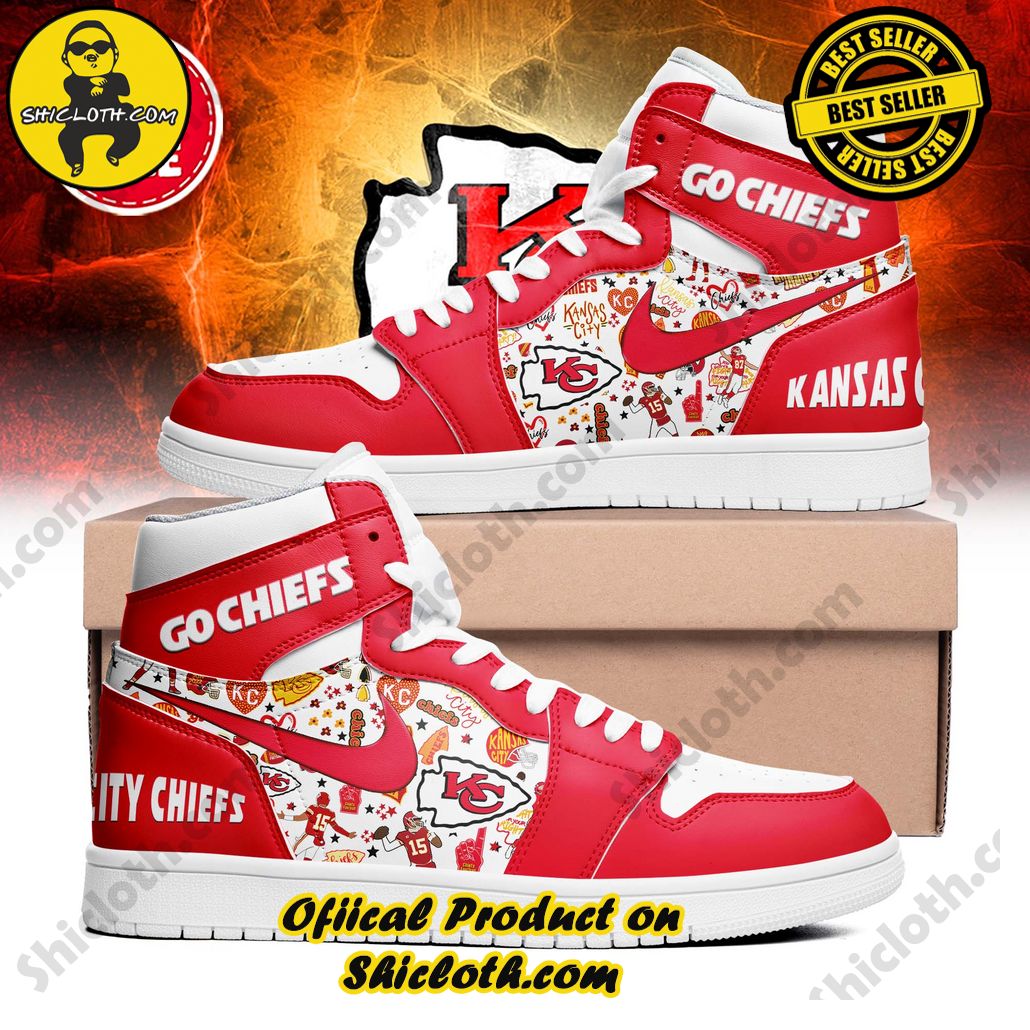 NFL Kansas City Chiefs Nike Air Jordan 1, Hightop Sneakers