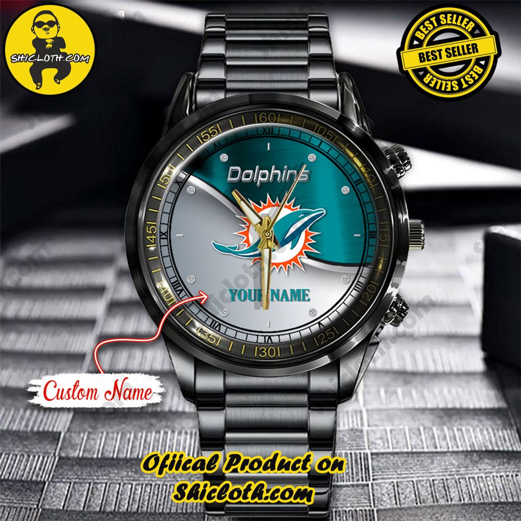Introducing the Shicloth Steel Watch: A Timeless Blend of Style and Functionality 21 NFL Miami Dolphins Custom Name Stainless Steel Watch