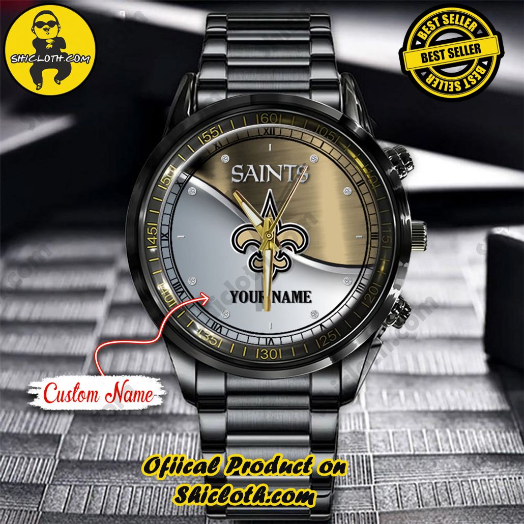 Introducing the Shicloth Steel Watch: A Timeless Blend of Style and Functionality 24 NFL New Orleans Saints Custom Name Stainless Steel Watch