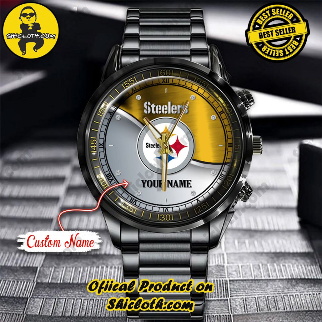 Introducing the Shicloth Steel Watch: A Timeless Blend of Style and Functionality 28 NFL Pittsburgh Steelers Custom Name Stainless Steel Watch
