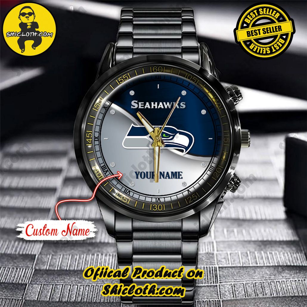 Introducing the Shicloth Steel Watch: A Timeless Blend of Style and Functionality 30 NFL Seattle Seahawks Custom Name Stainless Steel Watch