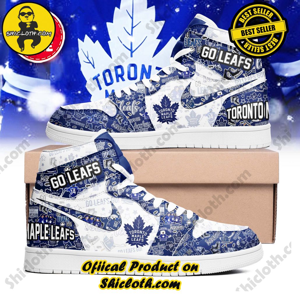 NHL Toronto Maple Leafs Nike Air Jordan 1, Hightop Sneakers