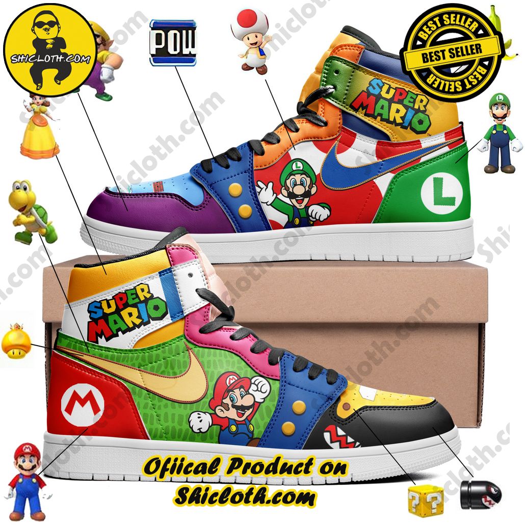 nintendo super mario nike air jordan 1 hightop sneakers 2