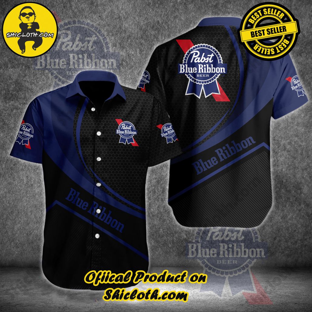 Unleash Your Inner Islander: Shicloth's Hawaiian Beach Shirts For Men 62 Pabst Blue Ribbon Button Beach Shirts For Men V1
