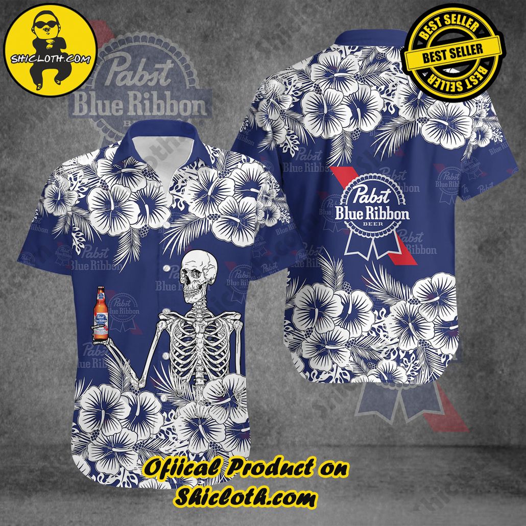 Unleash Your Inner Islander: Shicloth's Hawaiian Beach Shirts For Men 64 Pabst Blue Ribbon Button Beach Shirts For Men V3