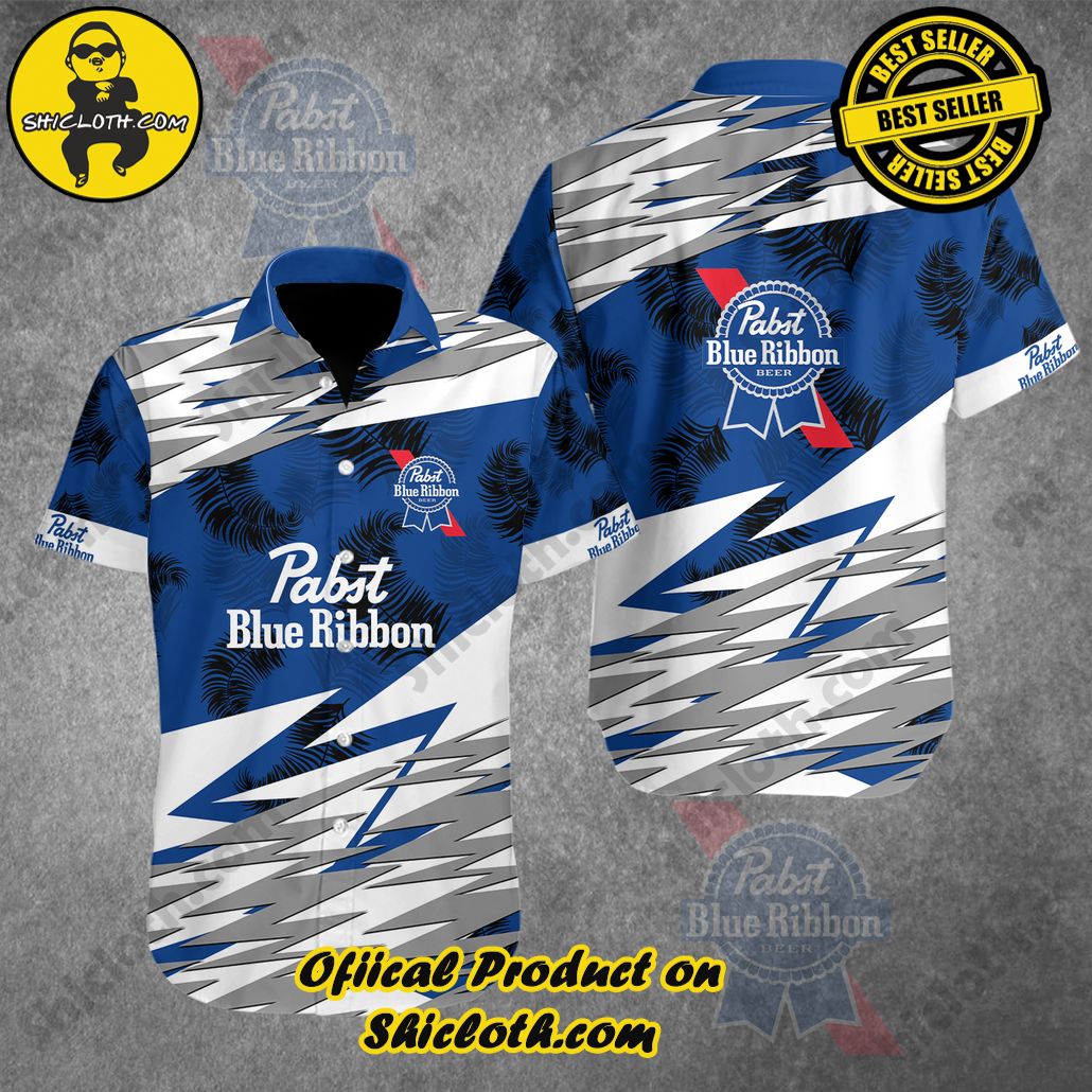 Discover Paradise: Shicloth's Button Shirt - Hawaiian Shirt 51 Pabst Blue Ribbon Button Shirt - Hawaiian Shirt