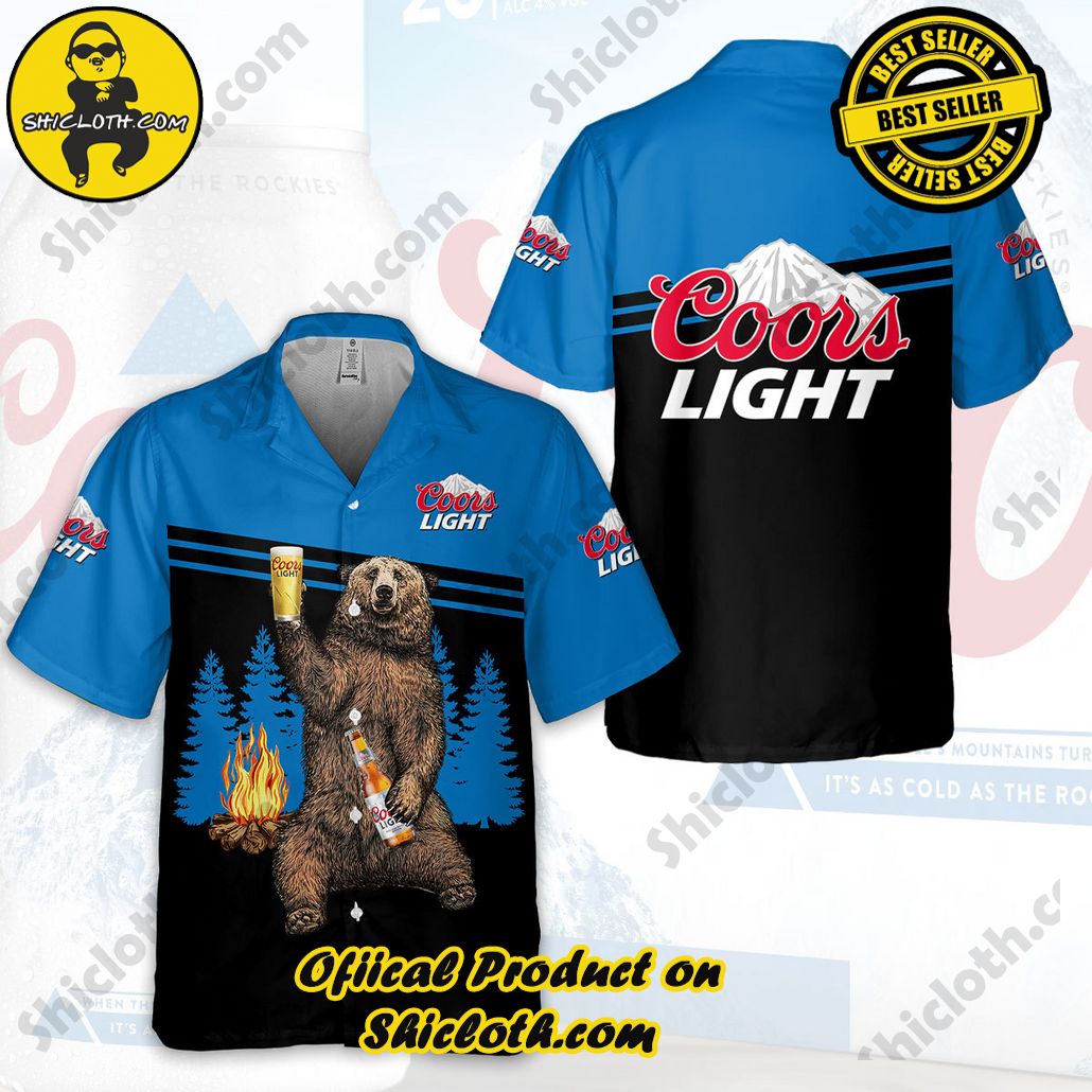 Unleash Your Inner Islander: Shicloth's Hawaiian Beach Shirts For Men 70 Pabst Blue Ribbon Camping Bear Hawaiian Beach Shirts For Men