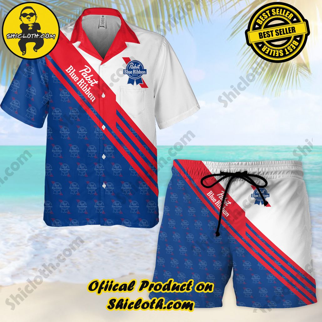 Unleash Your Inner Islander: Shicloth's Hawaiian Beach Shirts For Men 73 Pabst Blue Ribbon Hawaiian Beach Shirts For Men And Beach Shorts