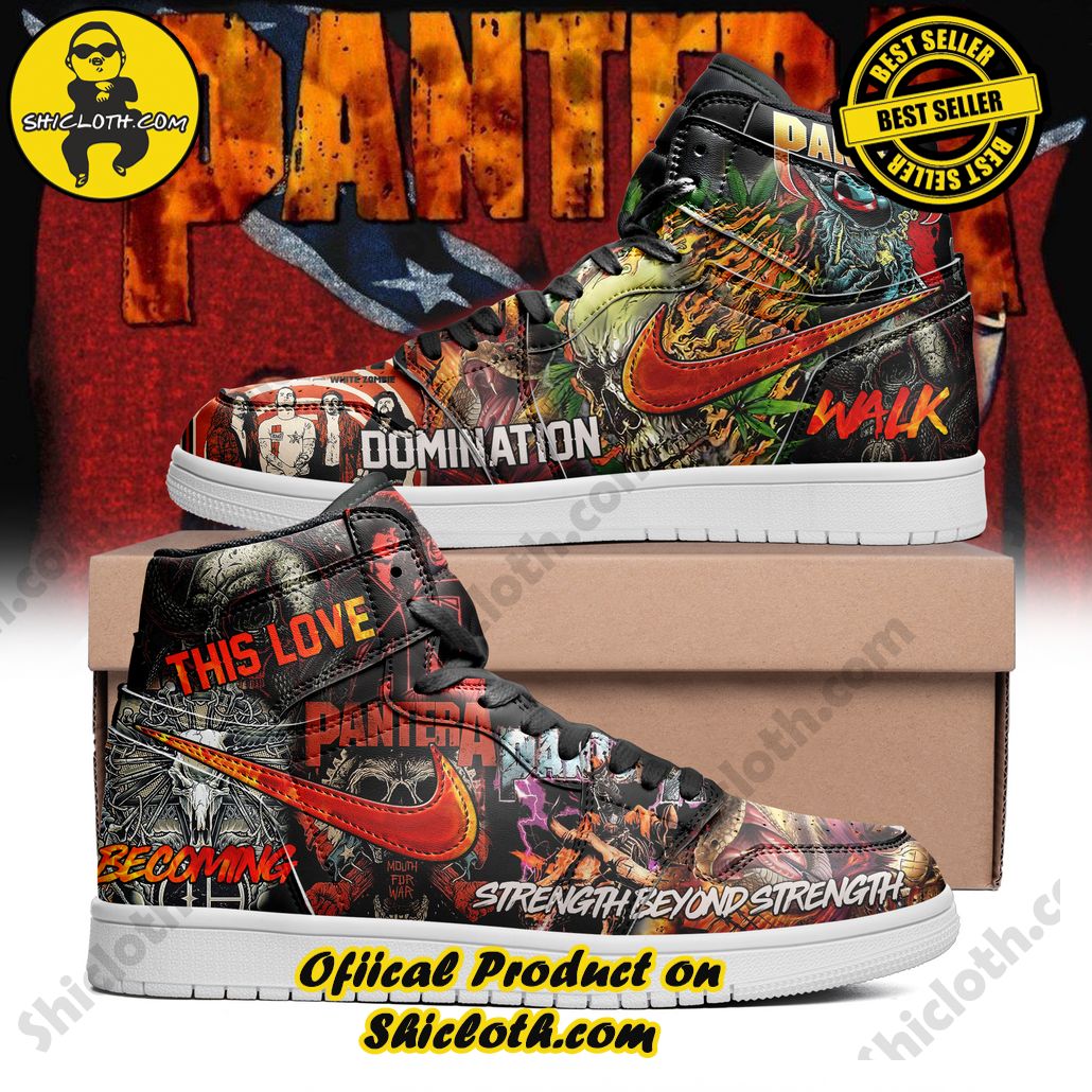 Pantera Heavy Metal Band Nike Air Jordan 1, Hightop Sneakers