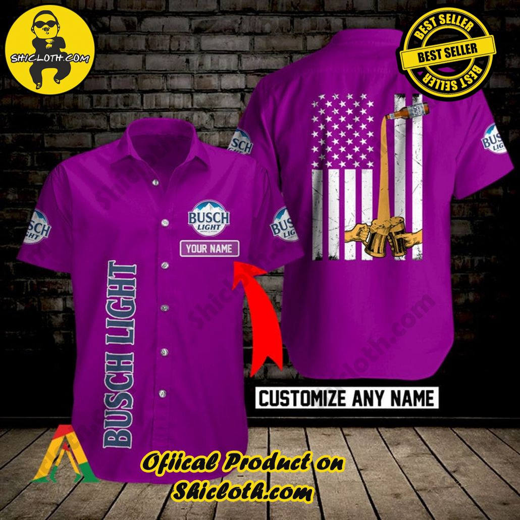 Discover Paradise: Shicloth's Button Shirt - Hawaiian Shirt 66 Personalized Busch Light Button Shirt - Hawaiian Shirt