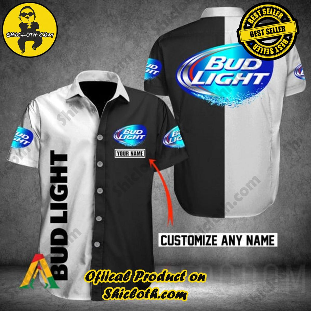 Discover Paradise: Shicloth's Button Shirt - Hawaiian Shirt 71 Personalized Multicolor Bud Light Button Shirt - Hawaiian Shirt