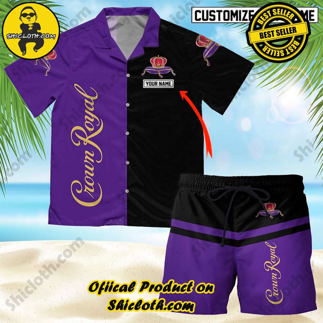 Unleash Your Inner Islander: Shicloth's Hawaiian Beach Shirts For Men 77 Personalized Multicolor Crown Royal Button Beach Shirts For Men Shorts