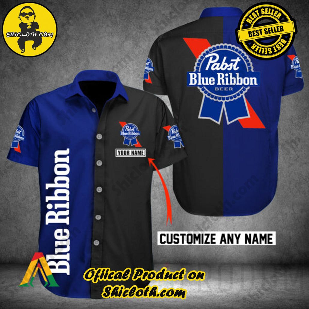 Discover Paradise: Shicloth's Button Shirt - Hawaiian Shirt 76 Personalized Multicolor Pabst Blue Ribbon Button Shirt - Hawaiian Shirt