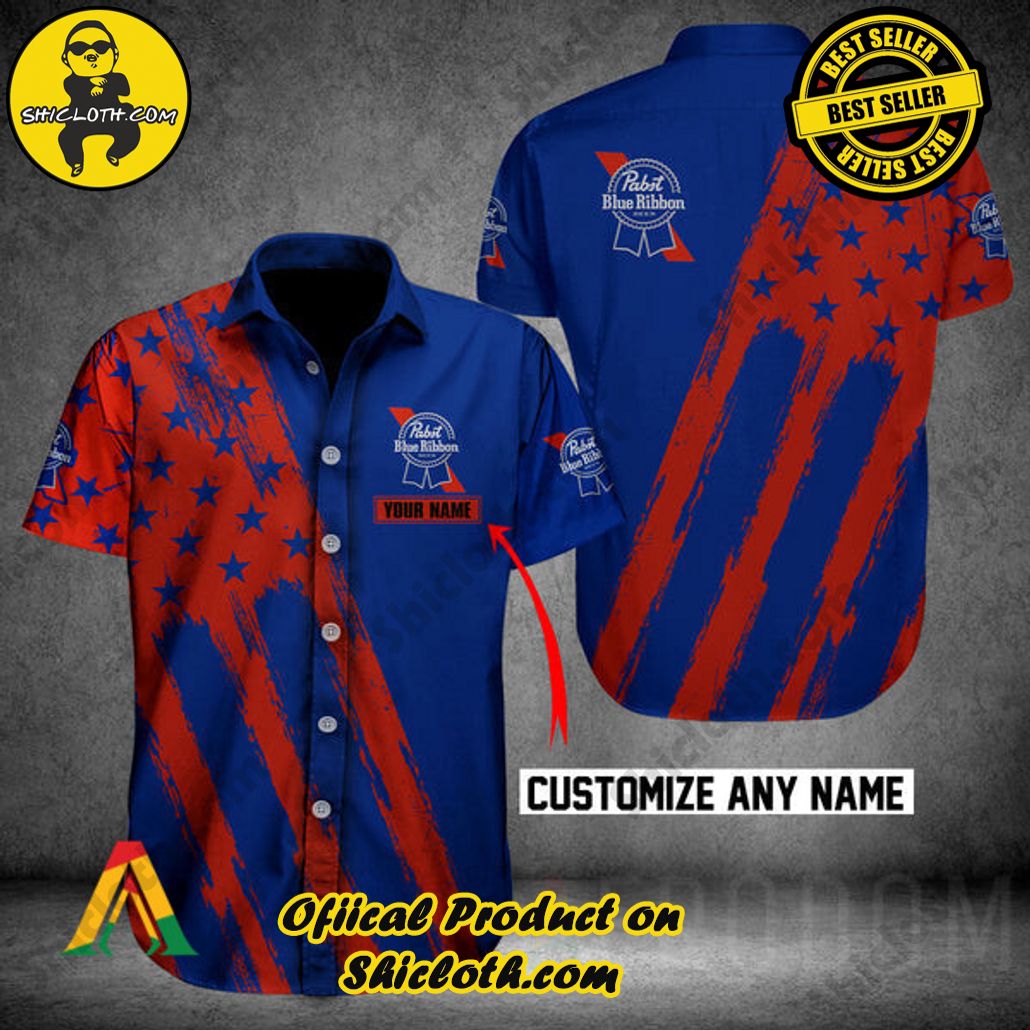 Discover Paradise: Shicloth's Button Shirt - Hawaiian Shirt 77 Personalized Pabst Blue Ribbon Button Shirt - Hawaiian Shirt