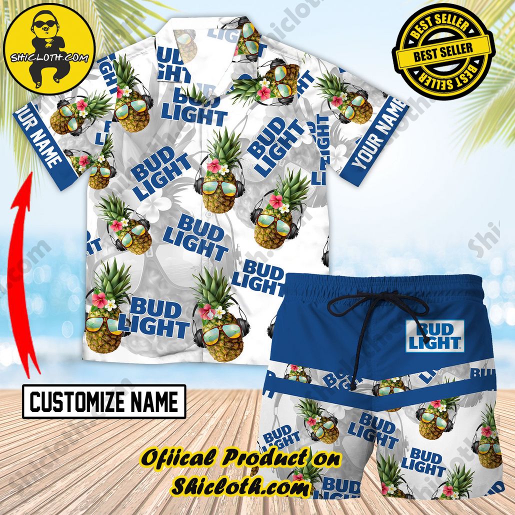 Unleash Your Inner Islander: Shicloth's Hawaiian Beach Shirts For Men 80 Personalized Tropical Bud Light Hawaiian Beach Shirts For Men V1