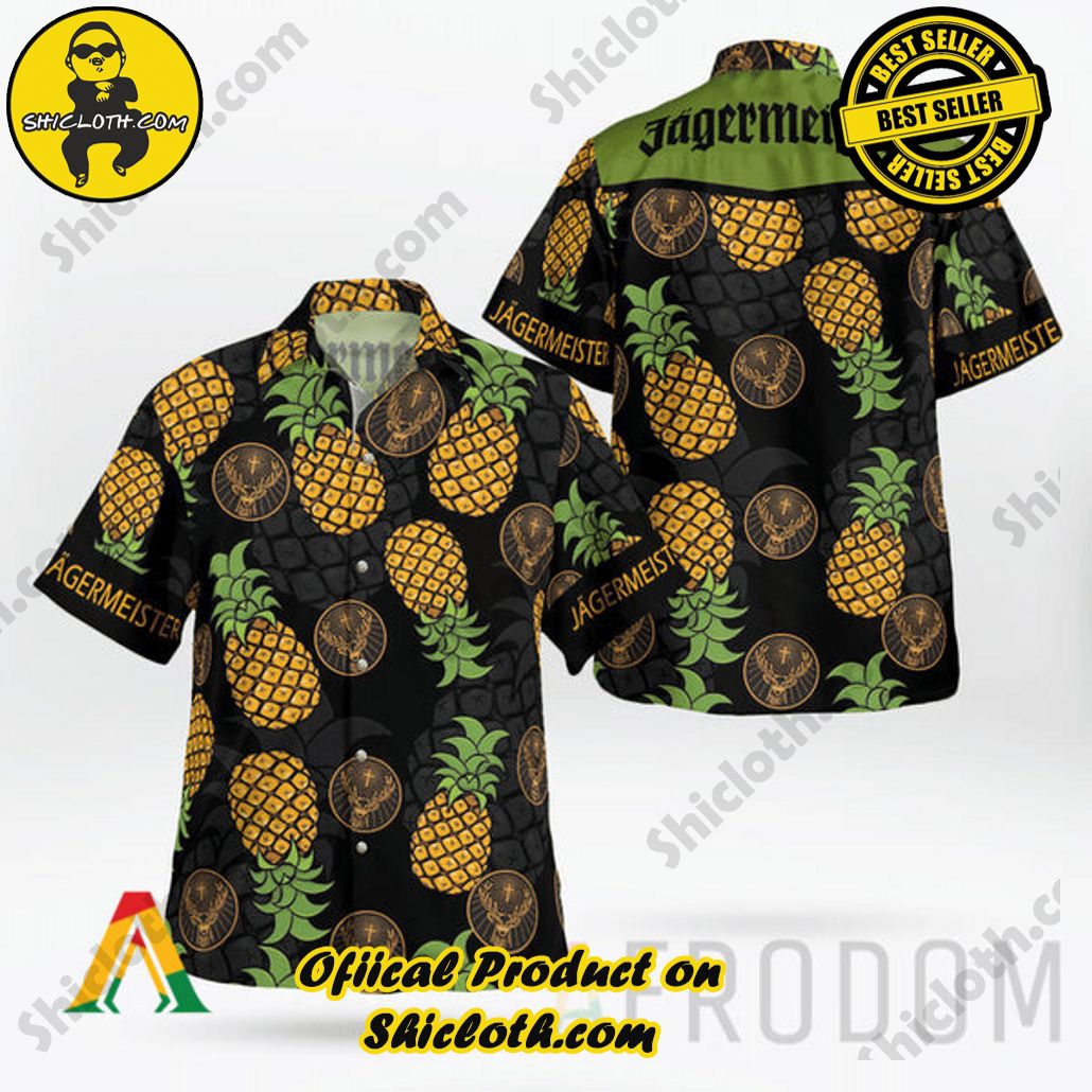 Discover Paradise: Shicloth's Button Shirt - Hawaiian Shirt 80 Pineapple Hawaii Jagermeister Button Shirt - Hawaiian Shirt