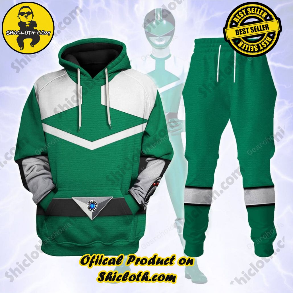 Unleash Your Inner Ranger: Introducing Shicloth's Power Rangers Lightspeed Outfit Costume Collection 27 Power Rangers Time Force (2001) Green Hoodies Sweatshirt T-shirt Hawaiian Tracksuit