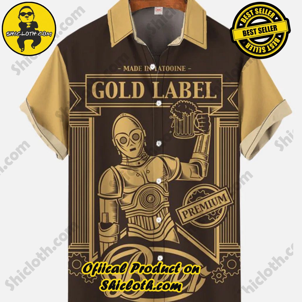 Shicloth Short Sleeve Shirts: The Perfect Way to Stay Cool and Comfortable on Your Beach Vacation 35 Retro Brown Poster Premium Beer And Space Robot Printing Short Sleeve Shirt