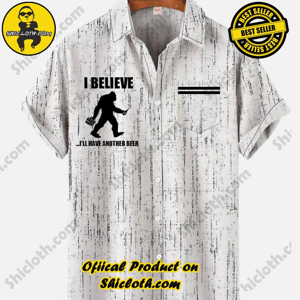 Shicloth Short Sleeve Shirts: Stay Cool and Look Sharp This Summer 46 Retro Minimalist Giant Ape And Beer Silhouette Printing Breast Pocket Short Sleeve Shirt
