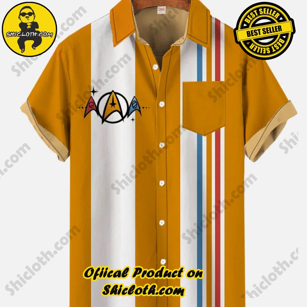Shicloth Short Sleeve Shirts: Stay Cool and Look Sharp This Summer 47 Retro Orange And White Striped Star Logo Printing Breast Pocket Short Sleeve Shirt