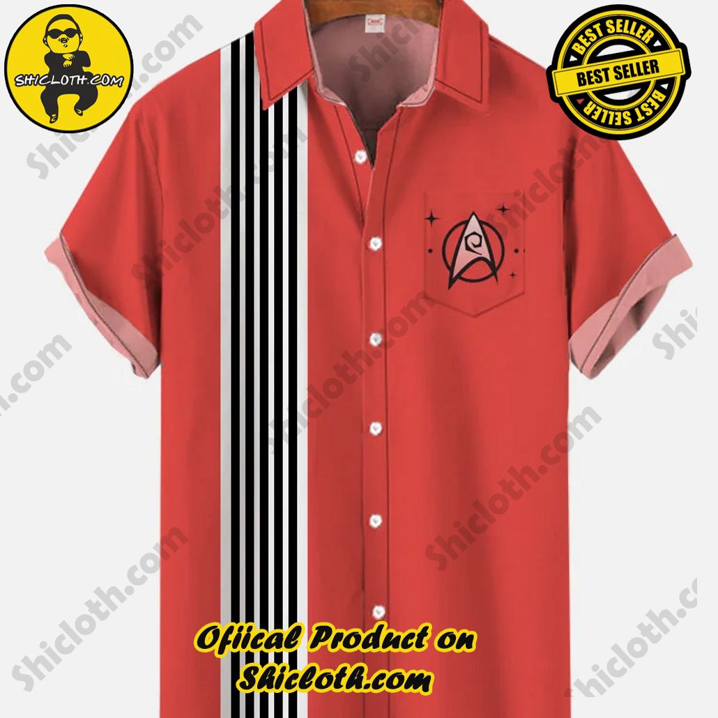 Shicloth Short Sleeve Shirts: Stay Cool and Look Sharp This Summer 53 Retro Red And White Striped Star Logo Printing Breast Pocket Short Sleeve Shirt