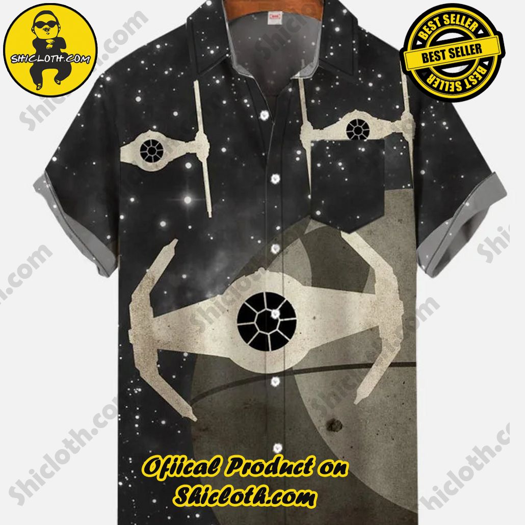 Shicloth Short Sleeve Shirts: The Perfect Way to Stay Cool and Comfortable on Your Beach Vacation 43 Retro Star Space Drones Mural Printing Breast Pocket Short Sleeve Shirt