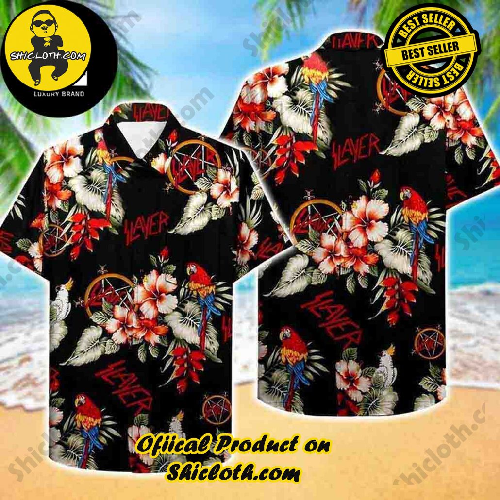 Tropical Vibes: Explore Shicloth's Hawaiian Shirt Collection 52 Slayer Rock With Parrot 2024 Summer Trending Hawaiian Shirt