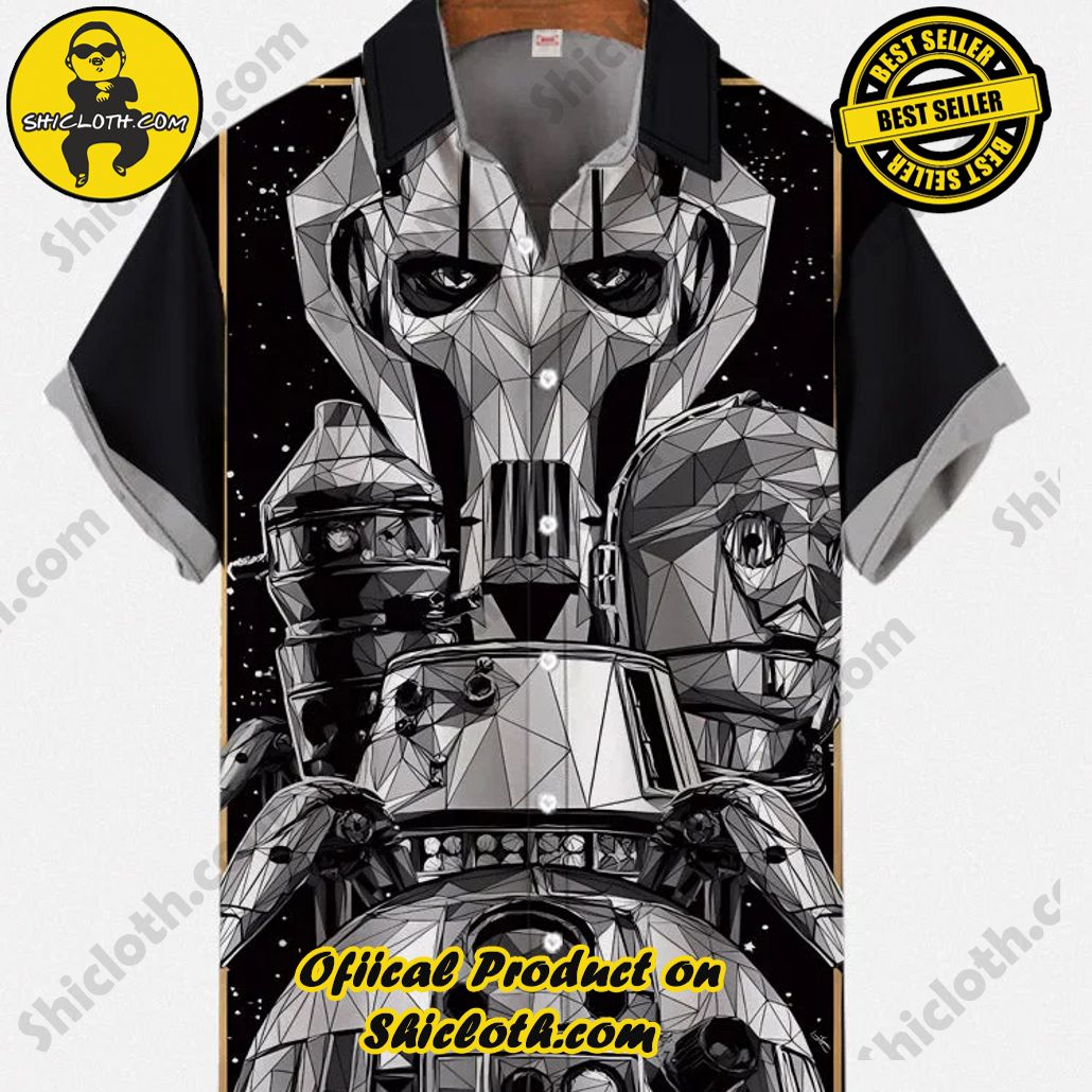 Shicloth Short Sleeve Shirts: The Perfect Way to Stay Cool and Comfortable on Your Beach Vacation 49 Space Wars Black And White Robots And Starry Sky Poster Printing Hawaiian Short Sleeve Shirt