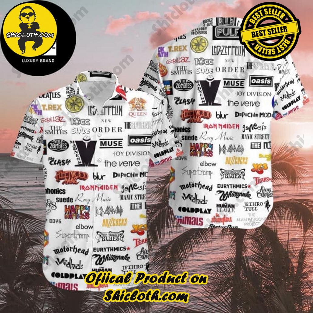 Tropical Vibes: Explore Shicloth's Hawaiian Shirt Collection 79 The British Rock Bands Full Logo Fan Gifts Classic Summer Trend 2024 Hawaiian Shirt