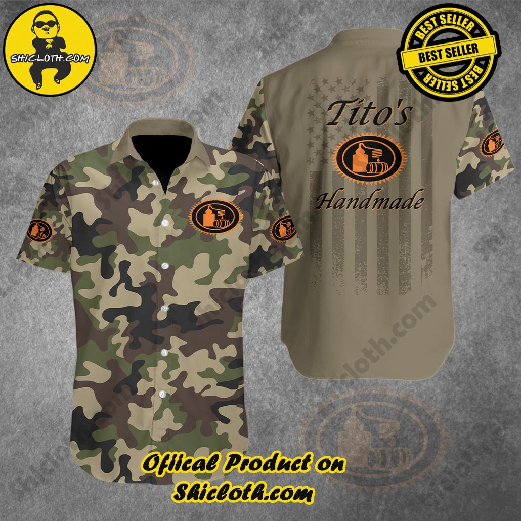 Unleash Your Inner Islander: Shicloth's Hawaiian Beach Shirts For Men 94 Tito Camouflage Green Brown Button Beach Shirts For Men