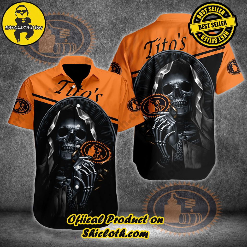 Unleash Your Inner Islander: Shicloth's Hawaiian Beach Shirts For Men 96 Tito Skull Button Beach Shirts For Men