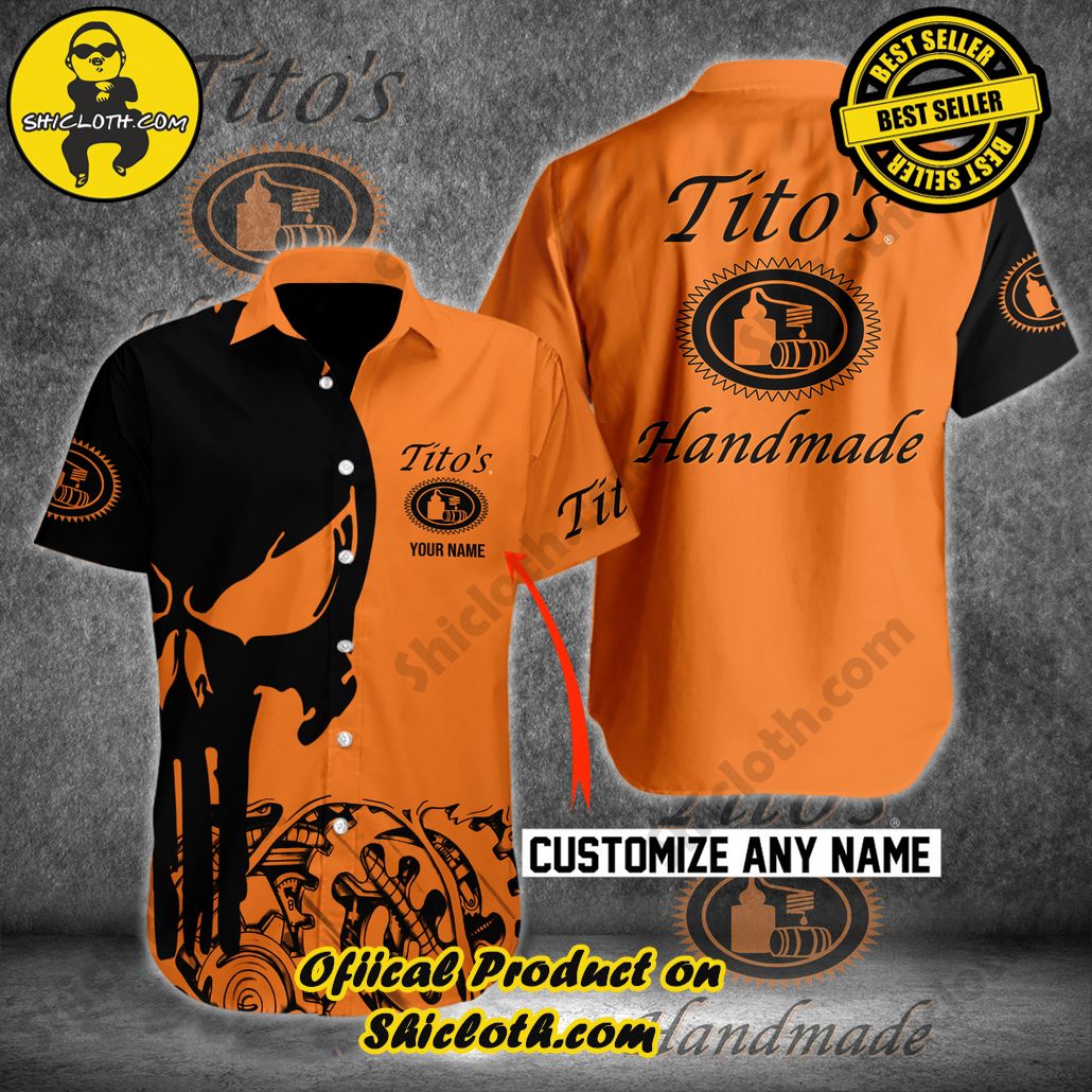 Discover Paradise: Shicloth's Button Shirt - Hawaiian Shirt 87 Tito’s Skull Mechanic Custom Name Button Shirt - Hawaiian Shirt