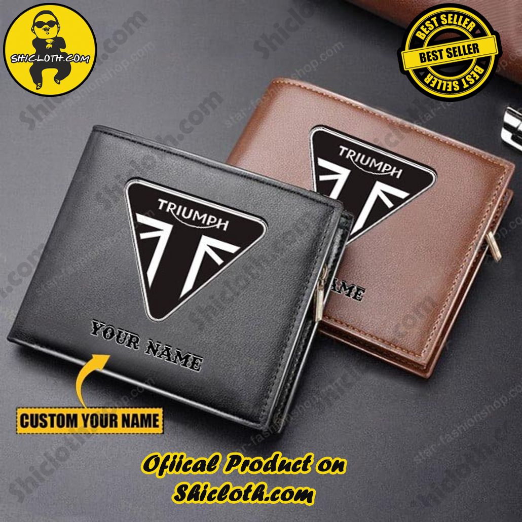 Discover the Timeless Elegance: Shicloth's Leather Wallet Unveiled 34 Triumph Motorcycles Custom Name Handmade Leather Wallet