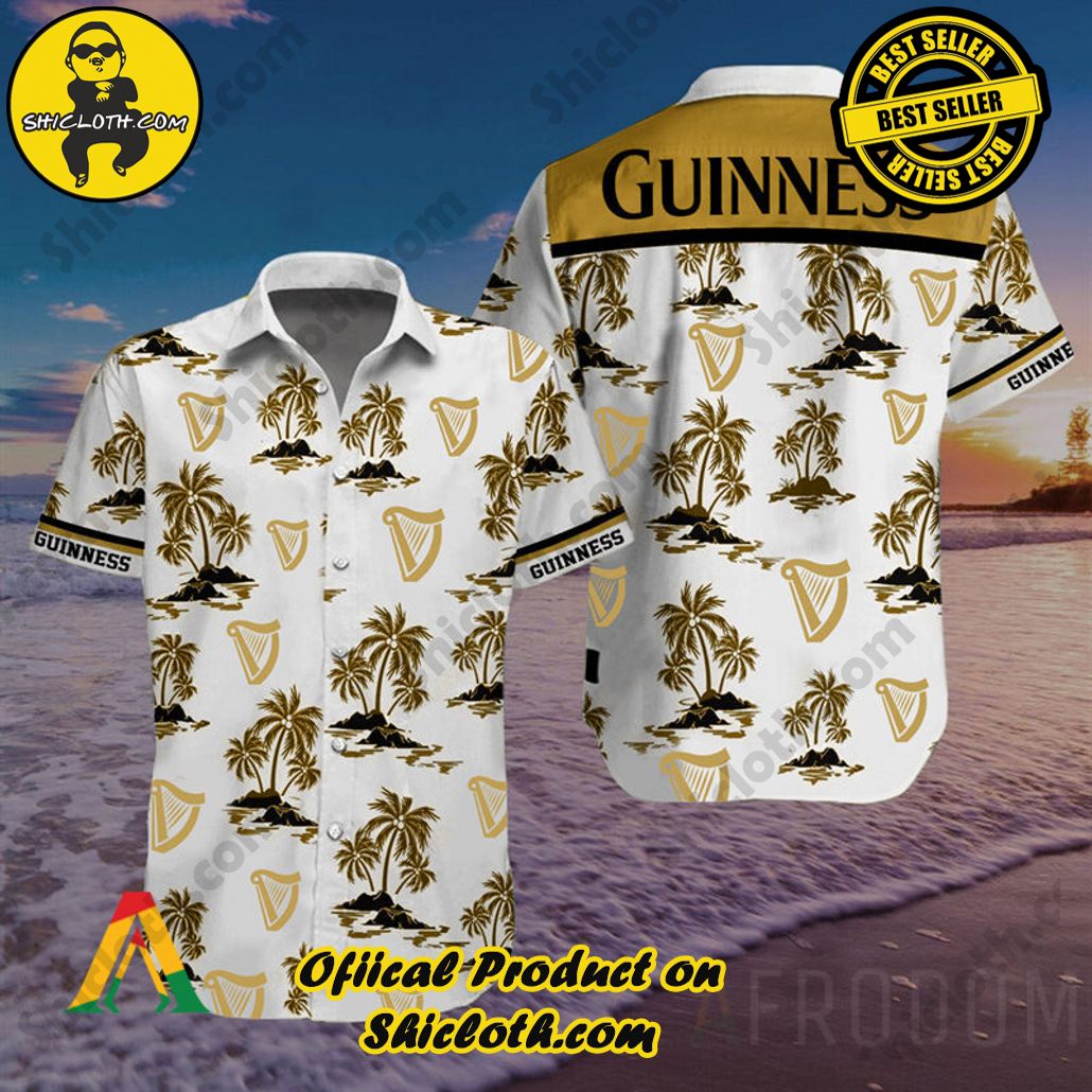 Discover Paradise: Shicloth's Button Shirt - Hawaiian Shirt 95 Tropical Palms Guinness Button Shirt - Hawaiian Shirt
