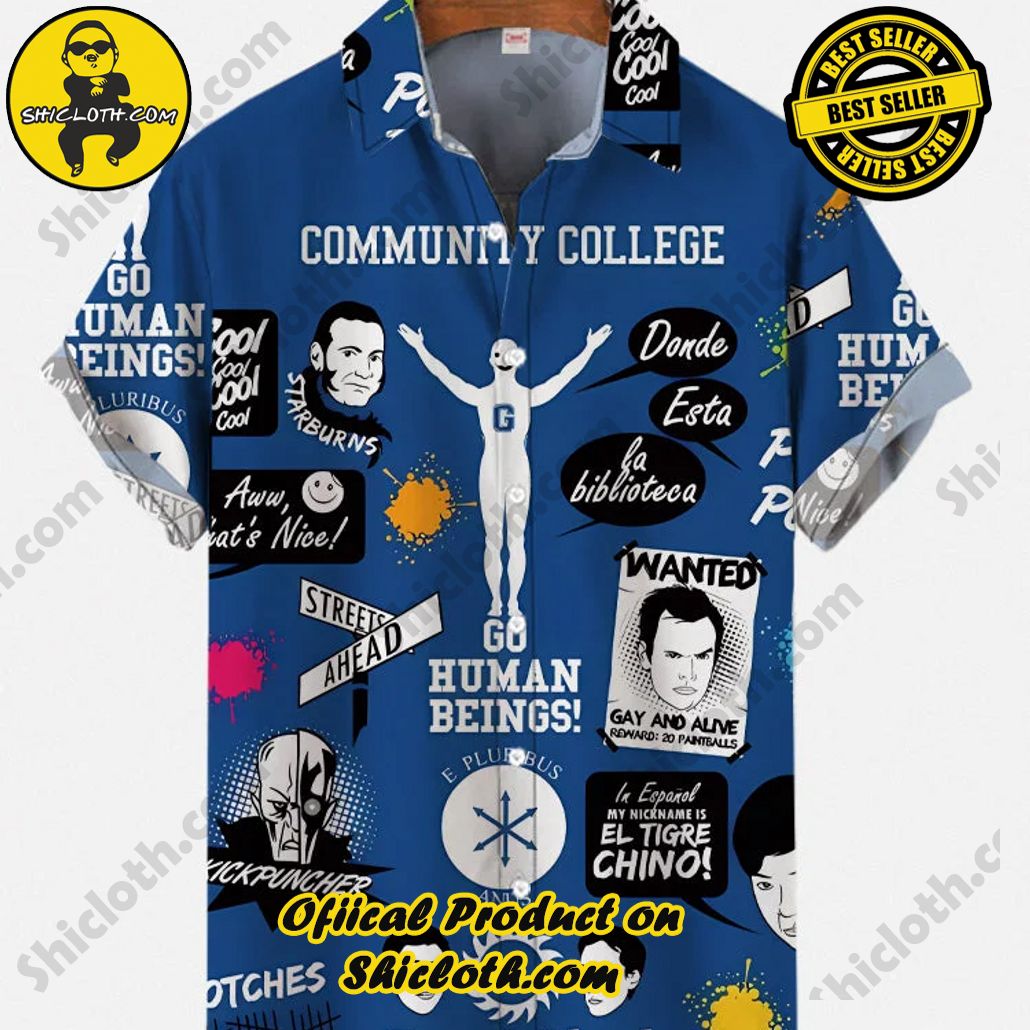 Shicloth Short Sleeve Shirts: Stay Cool and Look Sharp This Summer 57 Vintage Blue Poster Community College Human Being Portrait Printing Short Sleeve Shirt