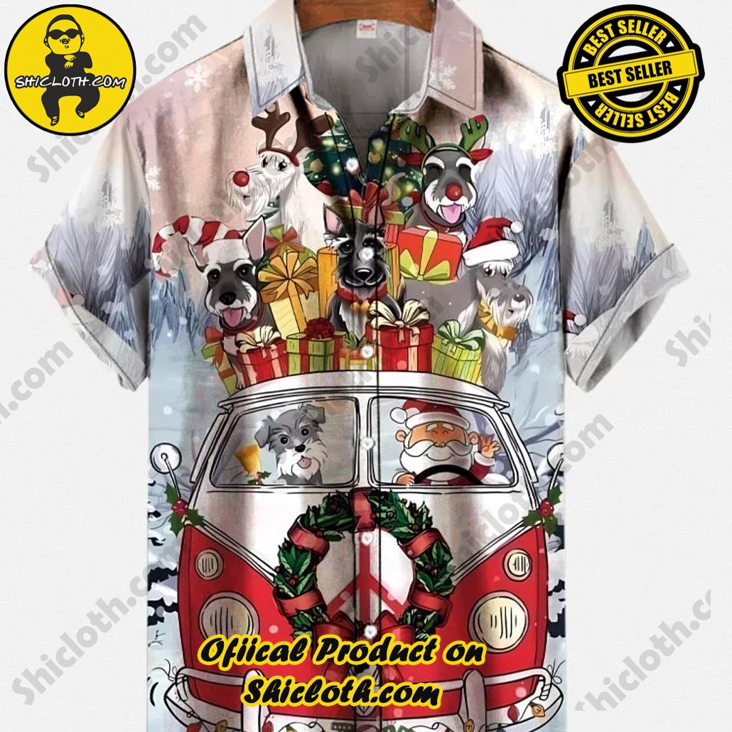Shicloth Short Sleeve Shirts: Stay Cool and Look Sharp This Summer 60 Vintage Christmas Santa's Gift Bus Printing Short Sleeve Shirt