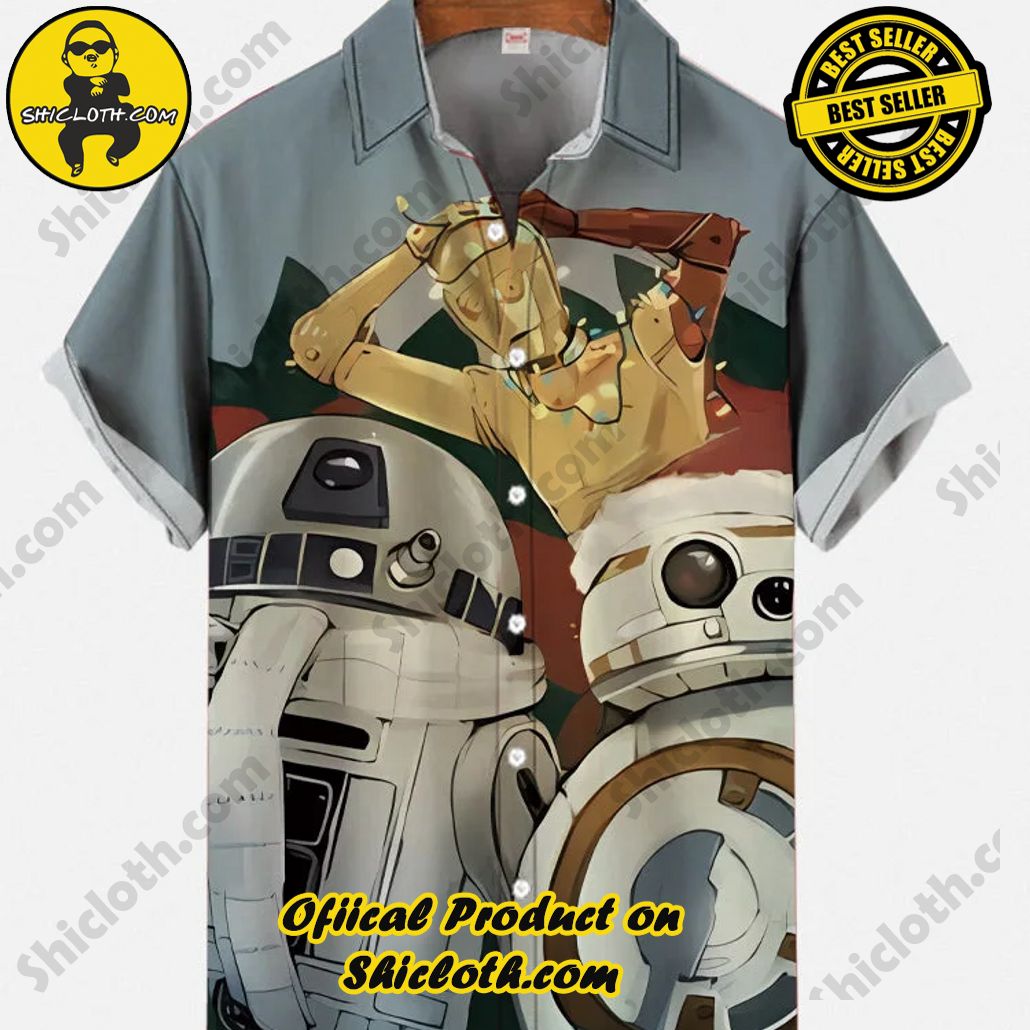 Shicloth Short Sleeve Shirts: The Perfect Way to Stay Cool and Comfortable on Your Beach Vacation 65 Vintage Holiday Christmas Space War Robots With Christmas Elements Printing Short Sleeve Shirt