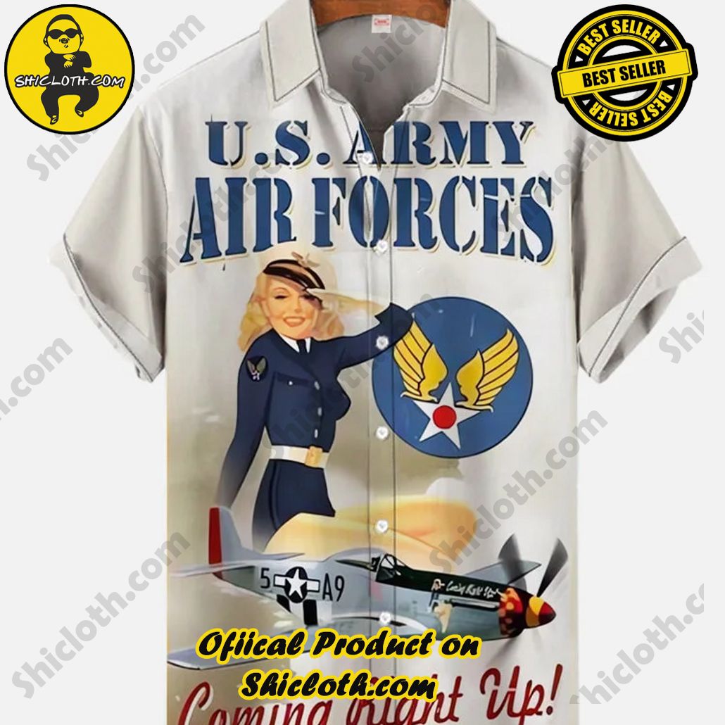 Shicloth Short Sleeve Shirts: Stay Cool and Look Sharp This Summer 64 Vintage Pin Up Art Air Force Stewardess And Fighter Printing Short Sleeve Shirt