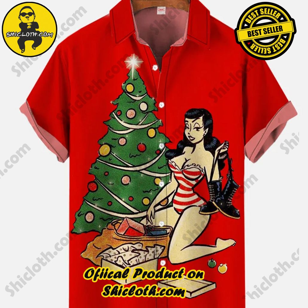 Shicloth Short Sleeve Shirts: Stay Cool and Look Sharp This Summer 65 Vintage Pin Up Art Awesome Christmas Girl And Gifts Under Christmas Tree Printing Short Sleeve Shirt