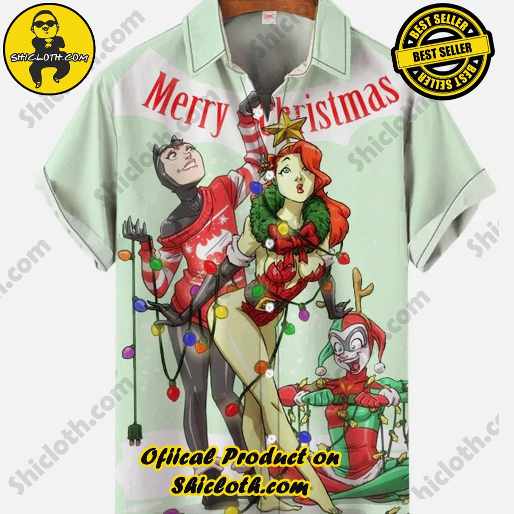 Shicloth Short Sleeve Shirts: Stay Cool and Look Sharp This Summer 70 Vintage Pin Up Art Christmas Santa Ladies Drag Show Printing Short Sleeve Shirt