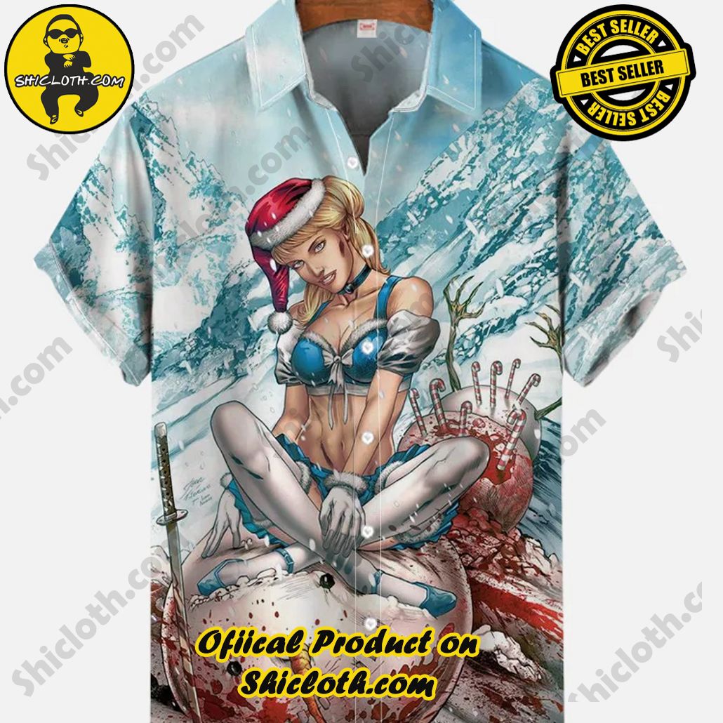 Shicloth Short Sleeve Shirts: The Perfect Way to Stay Cool and Comfortable on Your Beach Vacation 76 Vintage Pin Up Art Iceberg Christmas Girl Kills Snowman Printing Short Sleeve Shirt