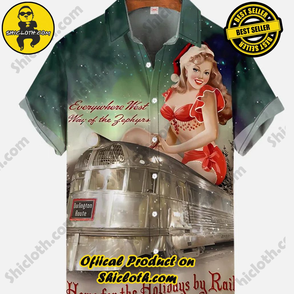 Shicloth Short Sleeve Shirts: Stay Cool and Look Sharp This Summer 82 Vintage Pin Up Art Retro Railway And Christmas Girl Printing Short Sleeve Shirt