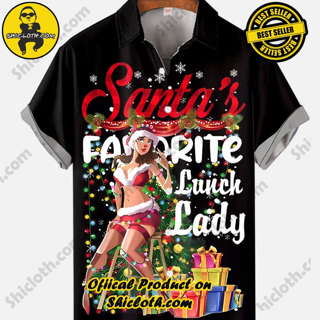 Shicloth Short Sleeve Shirts: Stay Cool and Look Sharp This Summer 84 Vintage Pin Up Art Santa's Favorite Lunch Lady Printing Short Sleeve Shirt