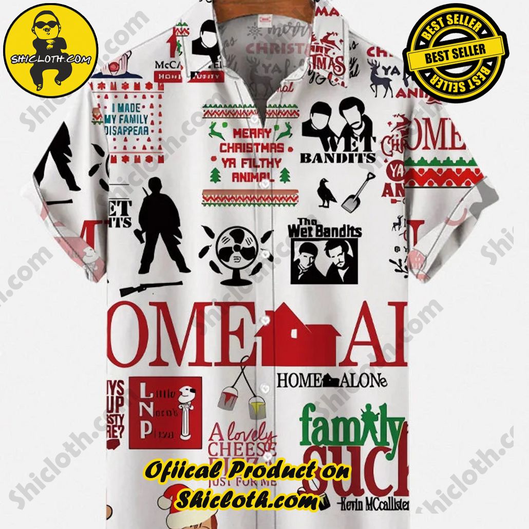 Shicloth Short Sleeve Shirts: Stay Cool and Look Sharp This Summer 102 Vintage White Poster Christmas Story Family Christmas House And Fan Printing Short Sleeve Shirt