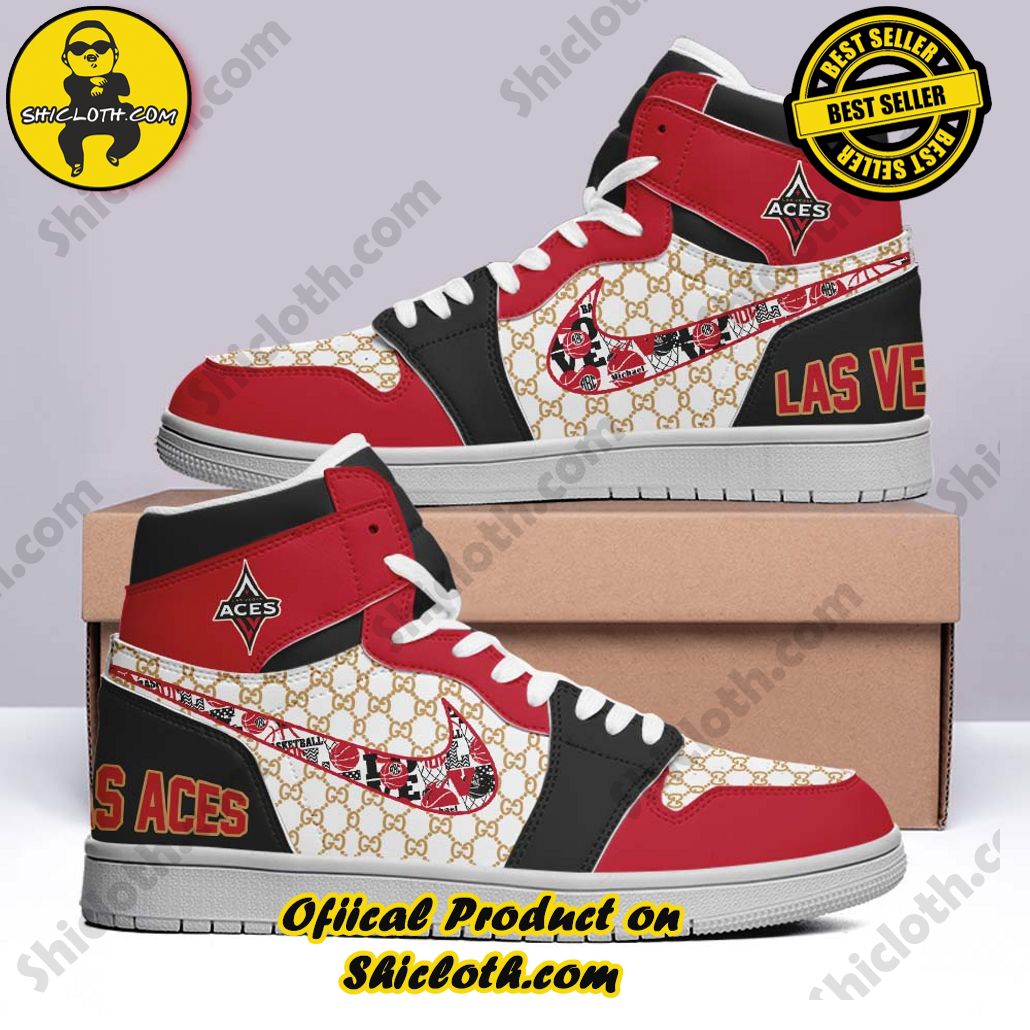 WNBA Las Vegas Aces Nike Air Jordan 1, Hightop Sneakers