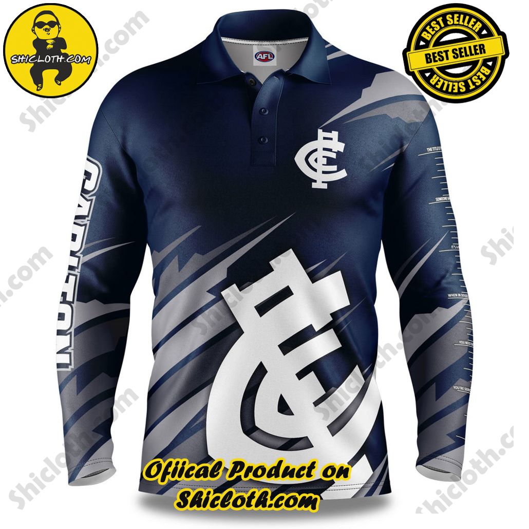 AFL Carlton Ignition Fishing Shirt - Adult