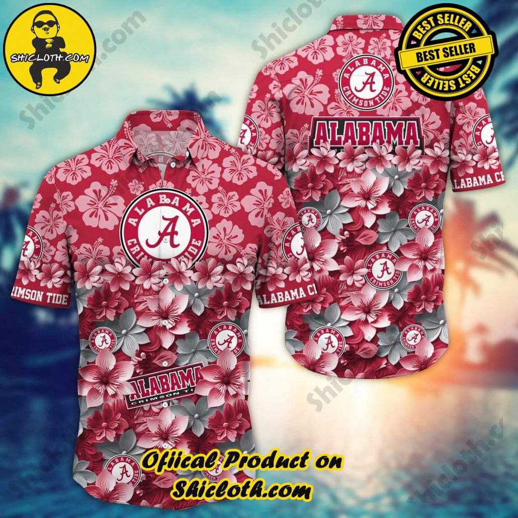 Alabama Crimson Tide NCAA1 Flower Hawaii Shirt And Tshirt For Fans, Summer Football Shirts
